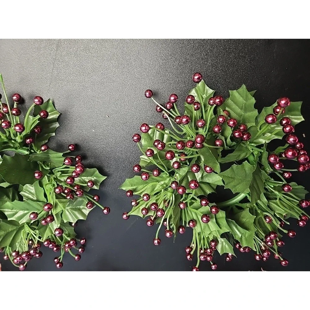 5 Winter Red Berries Twig Candle Ring Winter Wreath 6